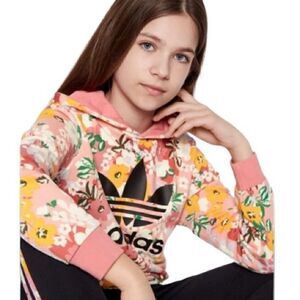 ADIDAS Pink Floral Hoodie HER Studio London Sweatshirt